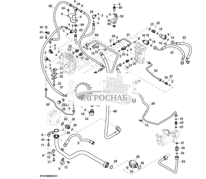 Трубопроводы системы рулевого управления, ACS™, с гидравлическим тормозом прицепа (для стран СНГ, Европы, Северной Африки, Ближнего Востока) (22) ( - 804100) - ST860978 521.jpg